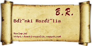 Bánki Rozália névjegykártya
